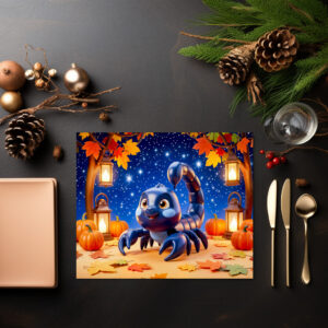 raxxa Premium-Tischset: Cute 3D Zodiac Scorpion Character