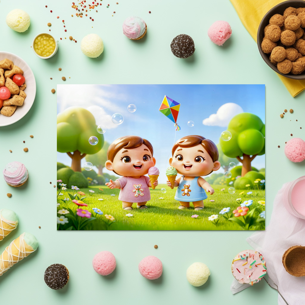 raxxa Premium-Tischset: Cute 3D Gemini Zodiac Twins