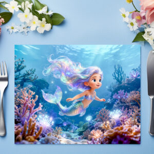 raxxa Premium-Tischset: Cute 3D Virgo Zodiac Mermaid