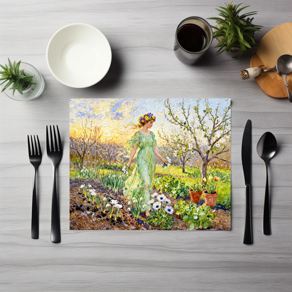 raxxa Premium-Tischset: Greek Goddess Chloris Spring Garden – Bild 3