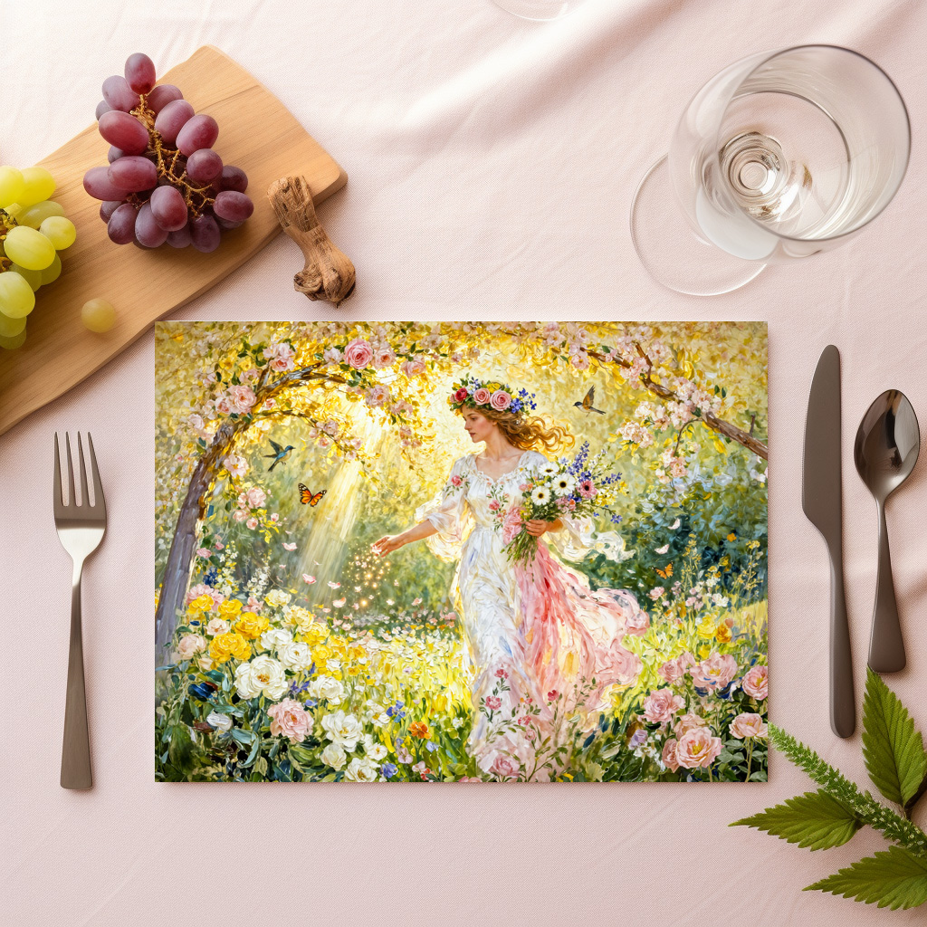 raxxa Premium-Tischset: Greek Goddess Flores in Garden