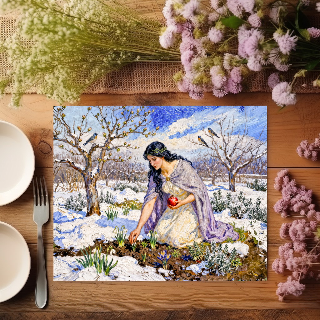 raxxa Premium-Tischset: Greek Goddess Persephone Early Spring – Bild 3