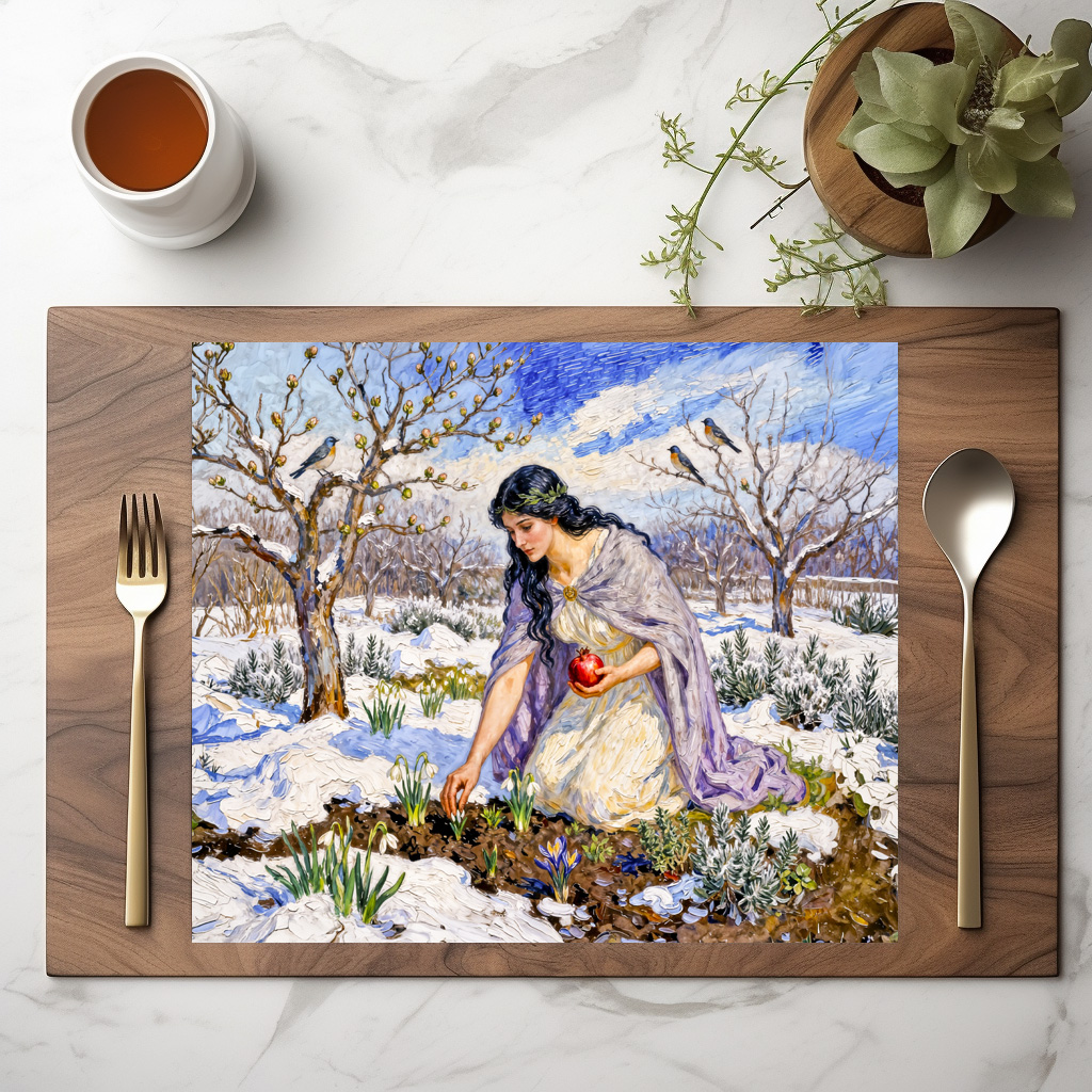 raxxa Premium-Tischset: Greek Goddess Persephone Early Spring – Bild 2