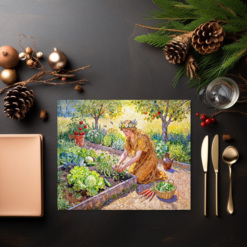 raxxa Premium-Tischset: Greek Goddess Demeter Harvest Garden – Bild 3