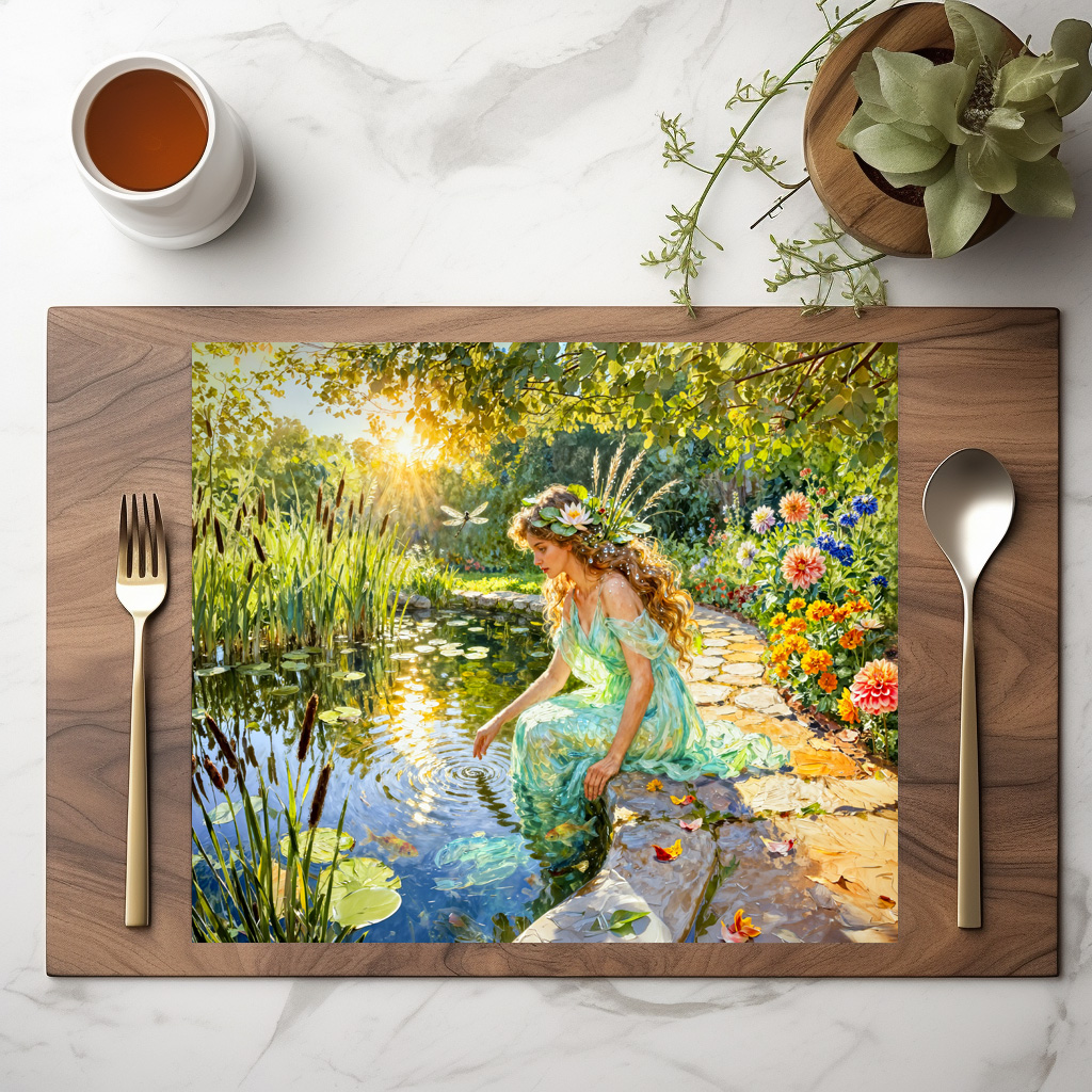 raxxa Premium-Tischset: Greek Goddess Naiade Garden Pond – Bild 2