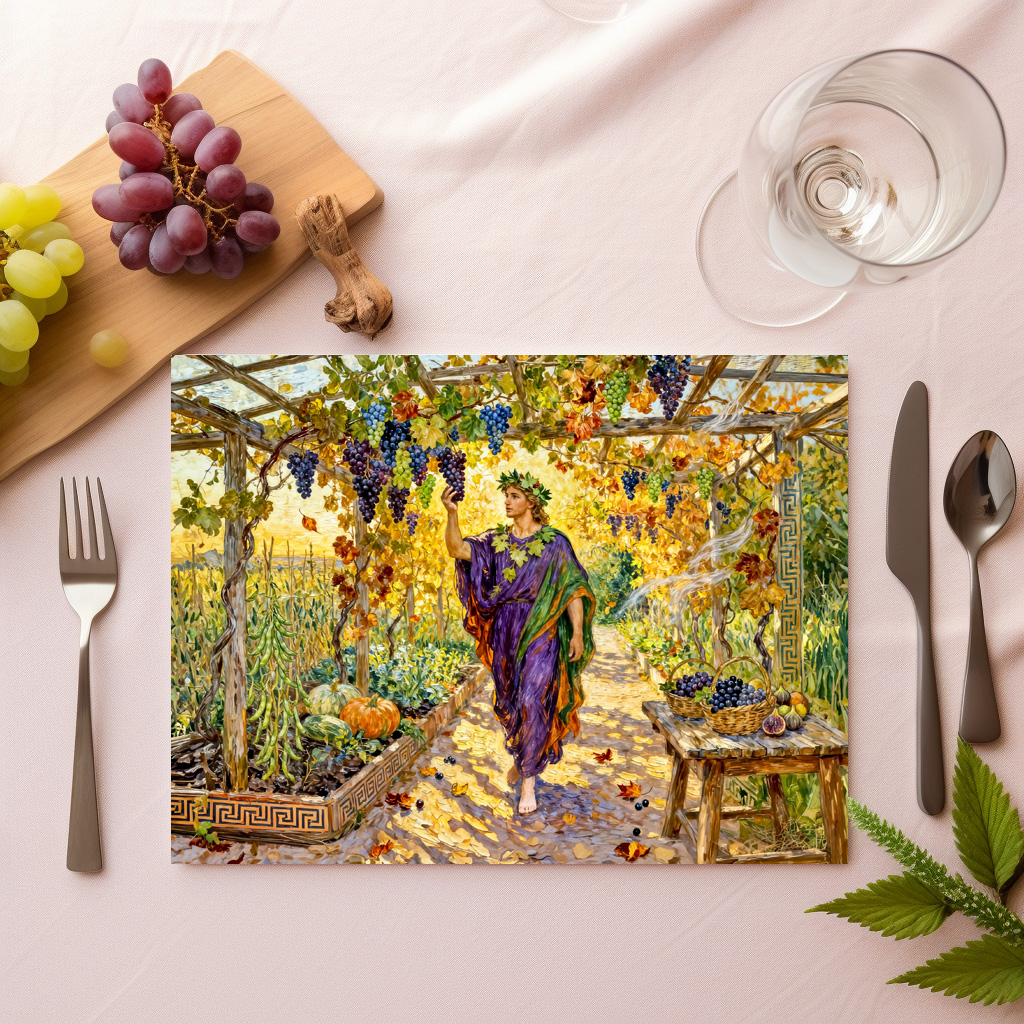 raxxa Premium-Tischset: Greek God Dionysus Vineyard Walk