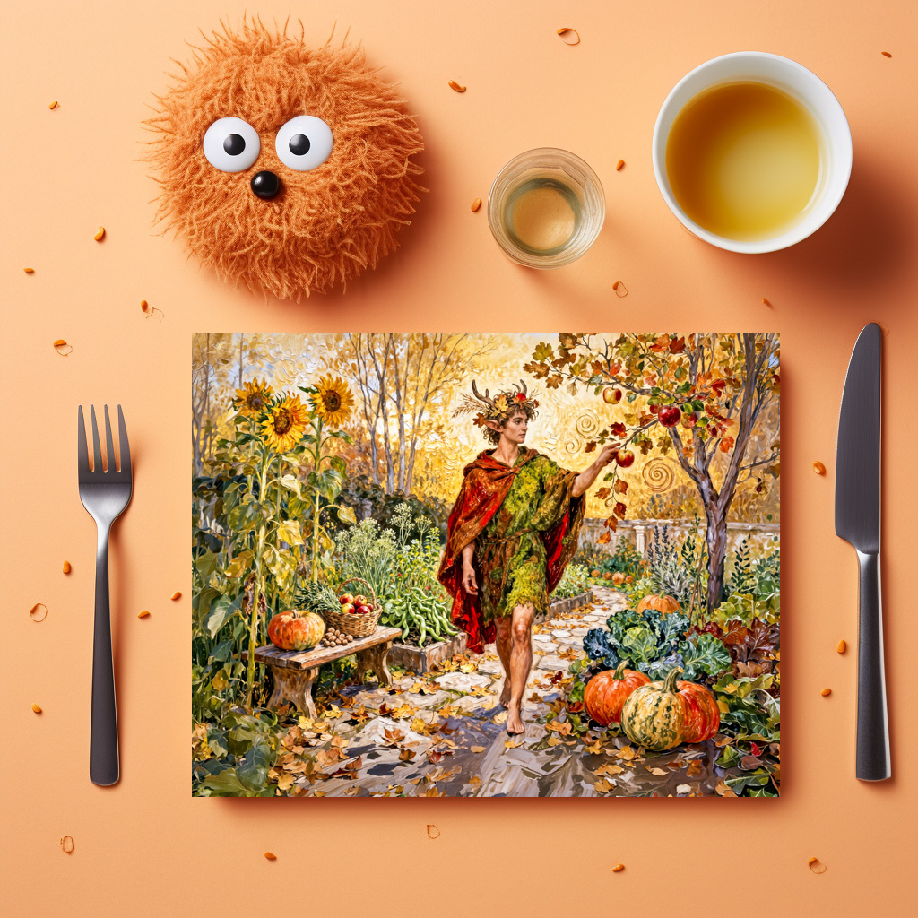 raxxa Premium-Tischset: Roman God Faunus Autumn Garden – Bild 3