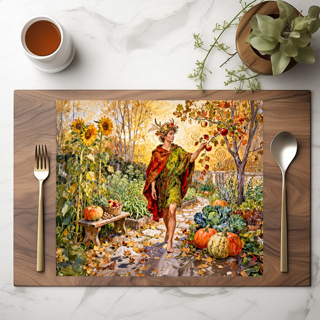 raxxa Premium-Tischset: Roman God Faunus Autumn Garden – Bild 2