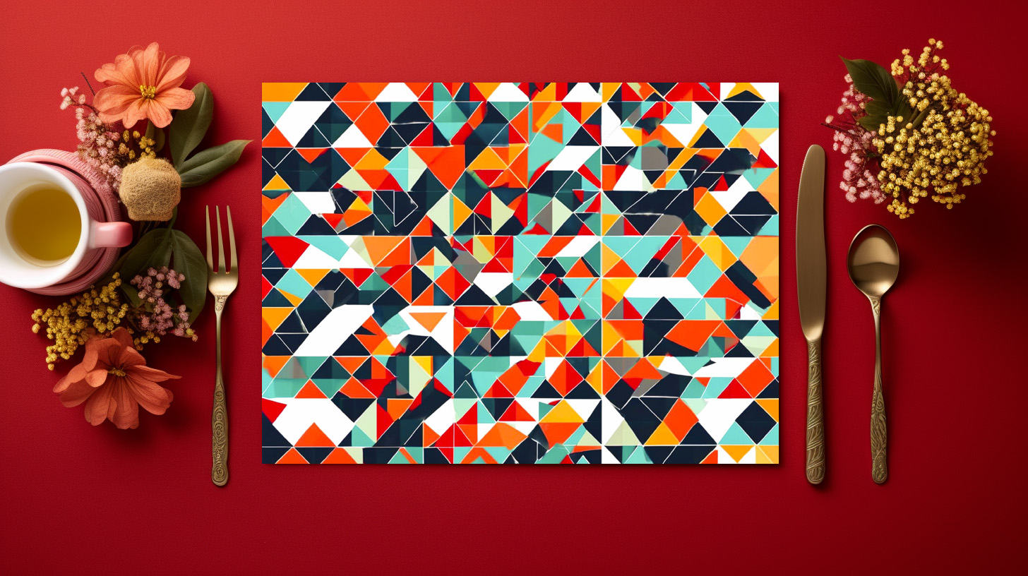 raxxa Premium-Tischset: Dynamic Abstract Color Rays - Image 2