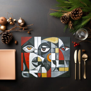 raxxa Premium-Tischset: Cubist Modern Face Geometry