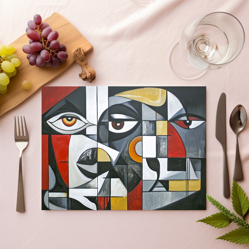 raxxa Premium-Tischset: Cubist Modern Face Geometry – Bild 2