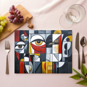 raxxa Premium-Tischset: Geometric Cubist Portrait Abstract
