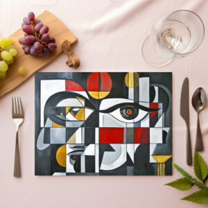 raxxa Premium-Tischset: Geometric Abstract Face Composition
