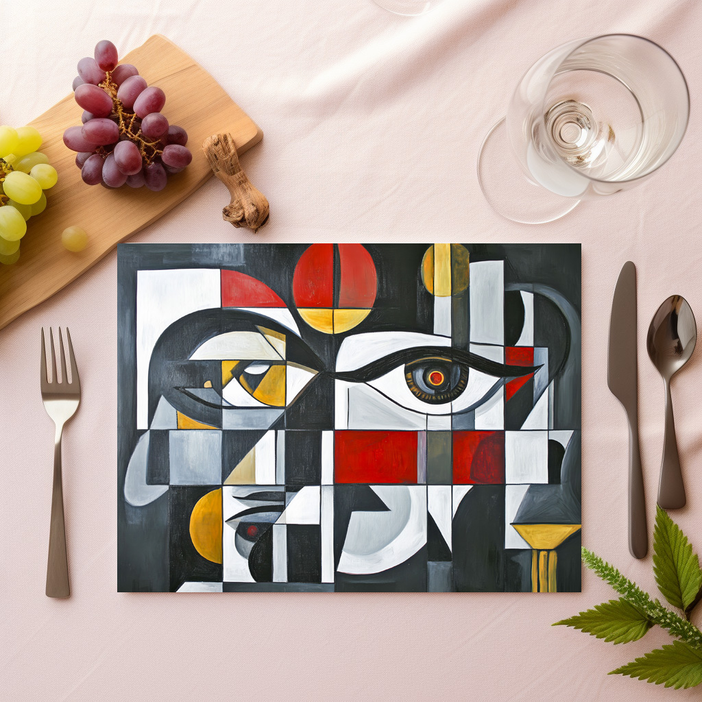 raxxa Premium-Tischset: Geometric Abstract Face Composition