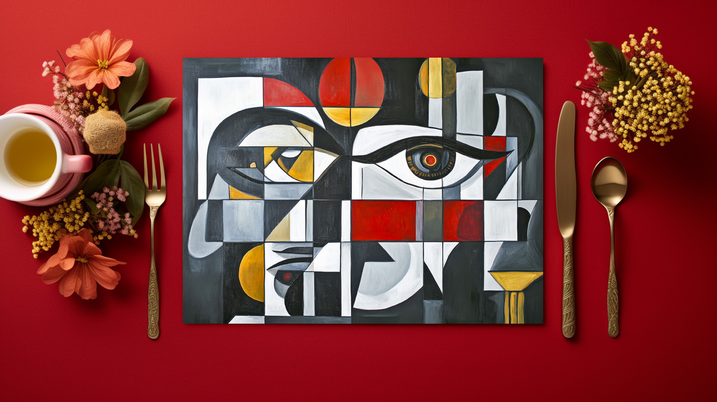 raxxa Premium-Tischset: Geometric Abstract Face Composition – Image 2
