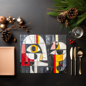 raxxa Premium-Tischset: Abstract Fragmented Face Design