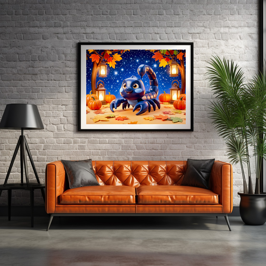 Poster: Cute 3D Zodiac Scorpion Character
