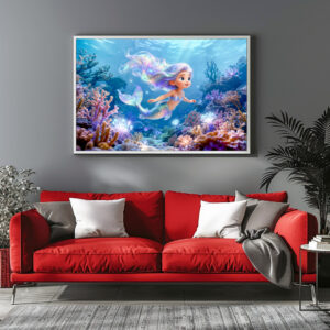 Poster: Cute 3D Virgo Zodiac Mermaid
