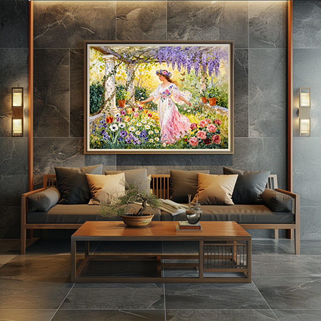 Poster: Greek Goddess Flora in Garden