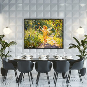 Poster: Greek God Eros in Garden