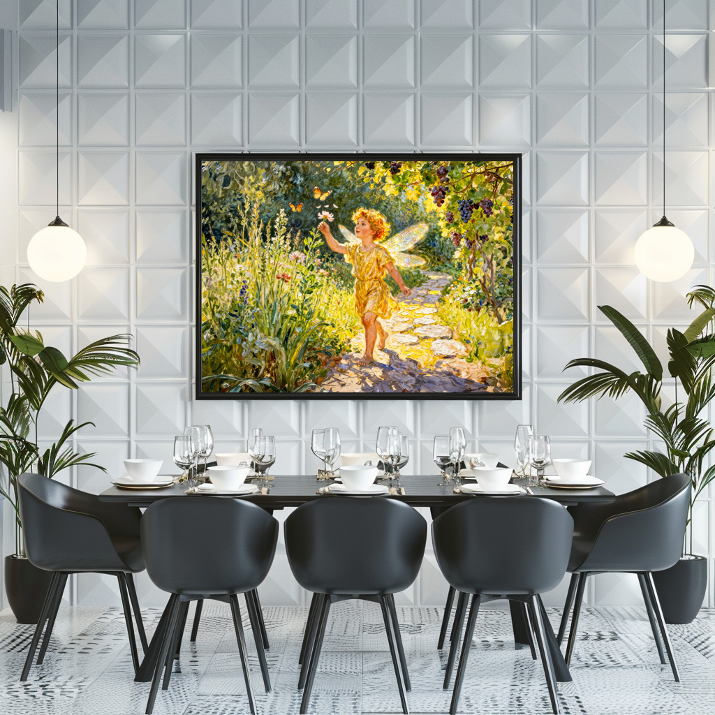 Poster: Greek God Eros in Garden