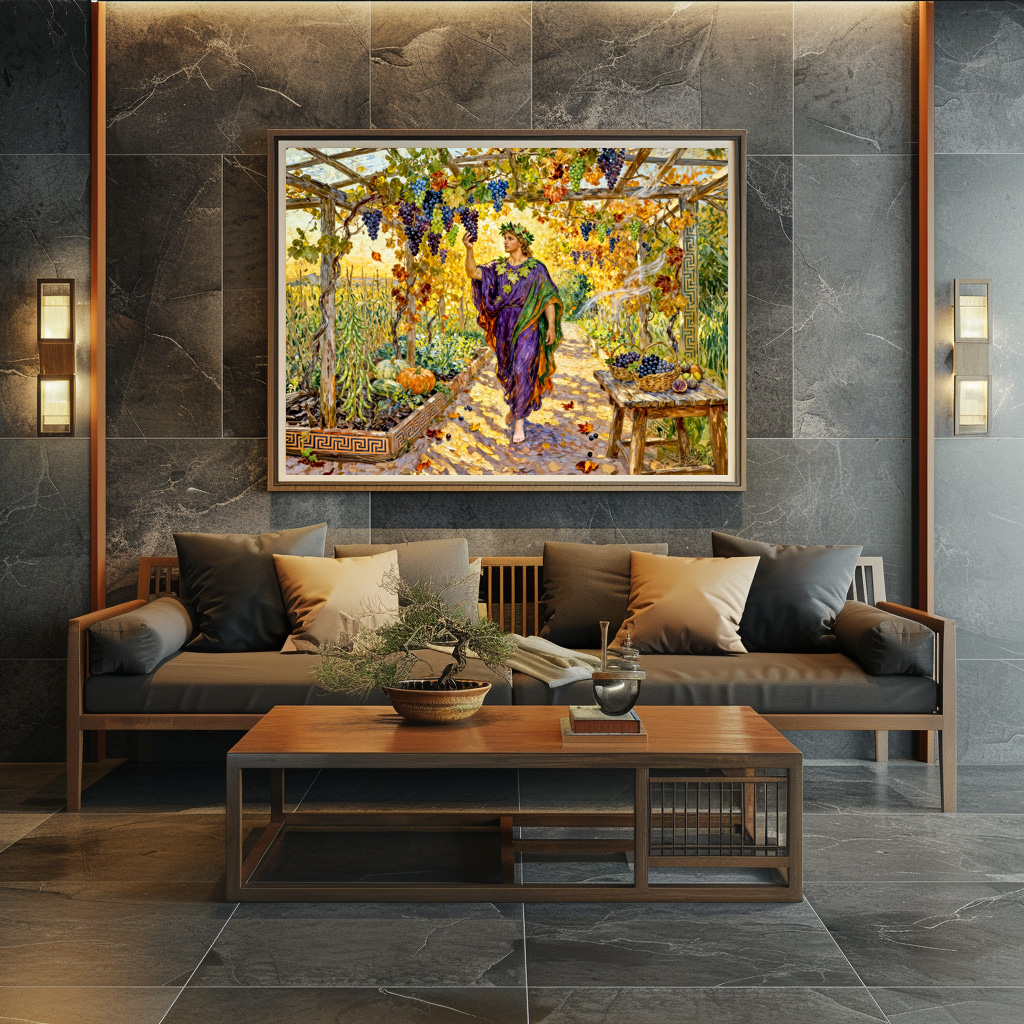 Poster: Greek God Dionysus Vineyard Walk