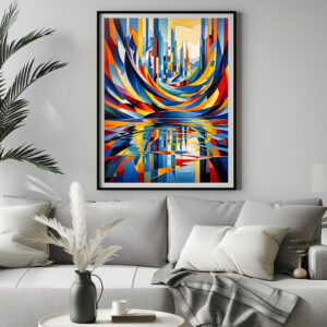 Poster: Urban Skyline Reflection Abstraction