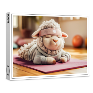 raxxa Premium-Puzzle: Yoga sheep meditating on mat