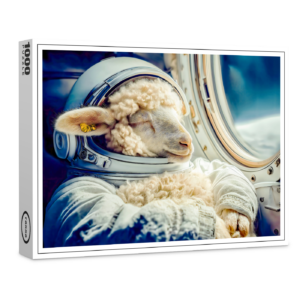 raxxa Premium-Puzzle: Astronaut sheep drifting in outer space