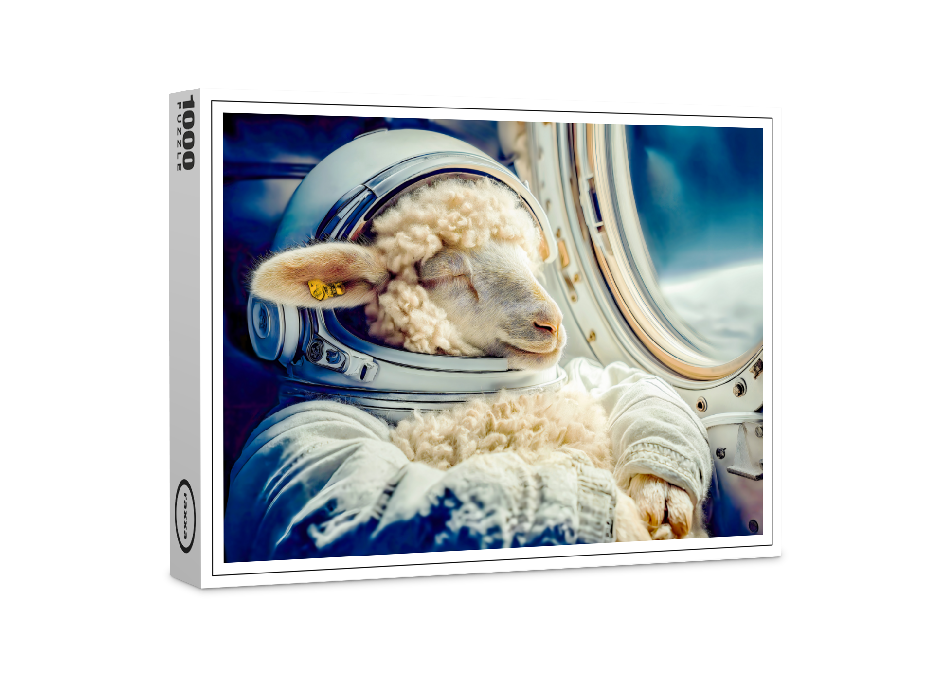 raxxa Premium-Puzzle: Astronaut sheep drifting in outer space