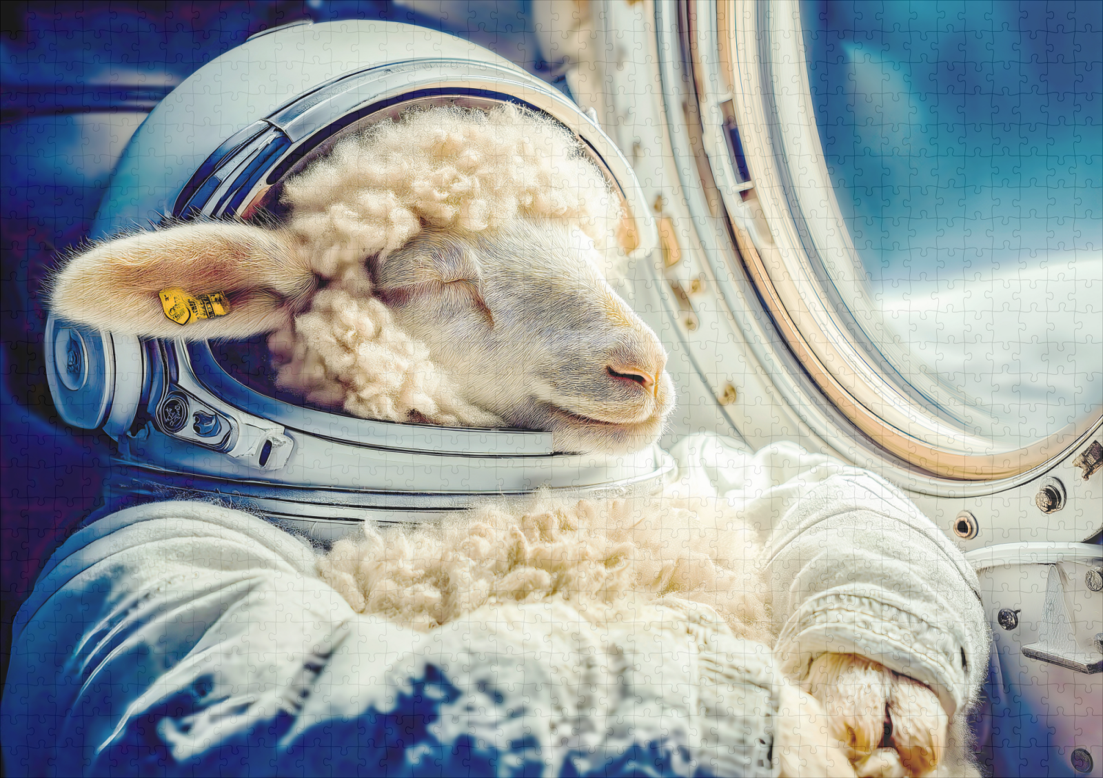 raxxa Premium-Puzzle: Astronaut sheep drifting in outer space – Image 2