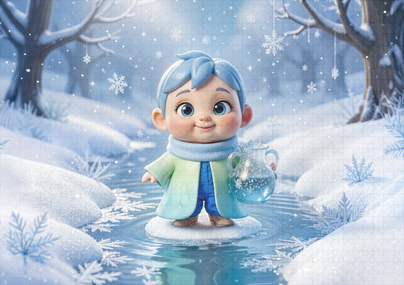 raxxa Premium-Puzzle: Cute 3D Aquarius Zodiac Character – Bild 2