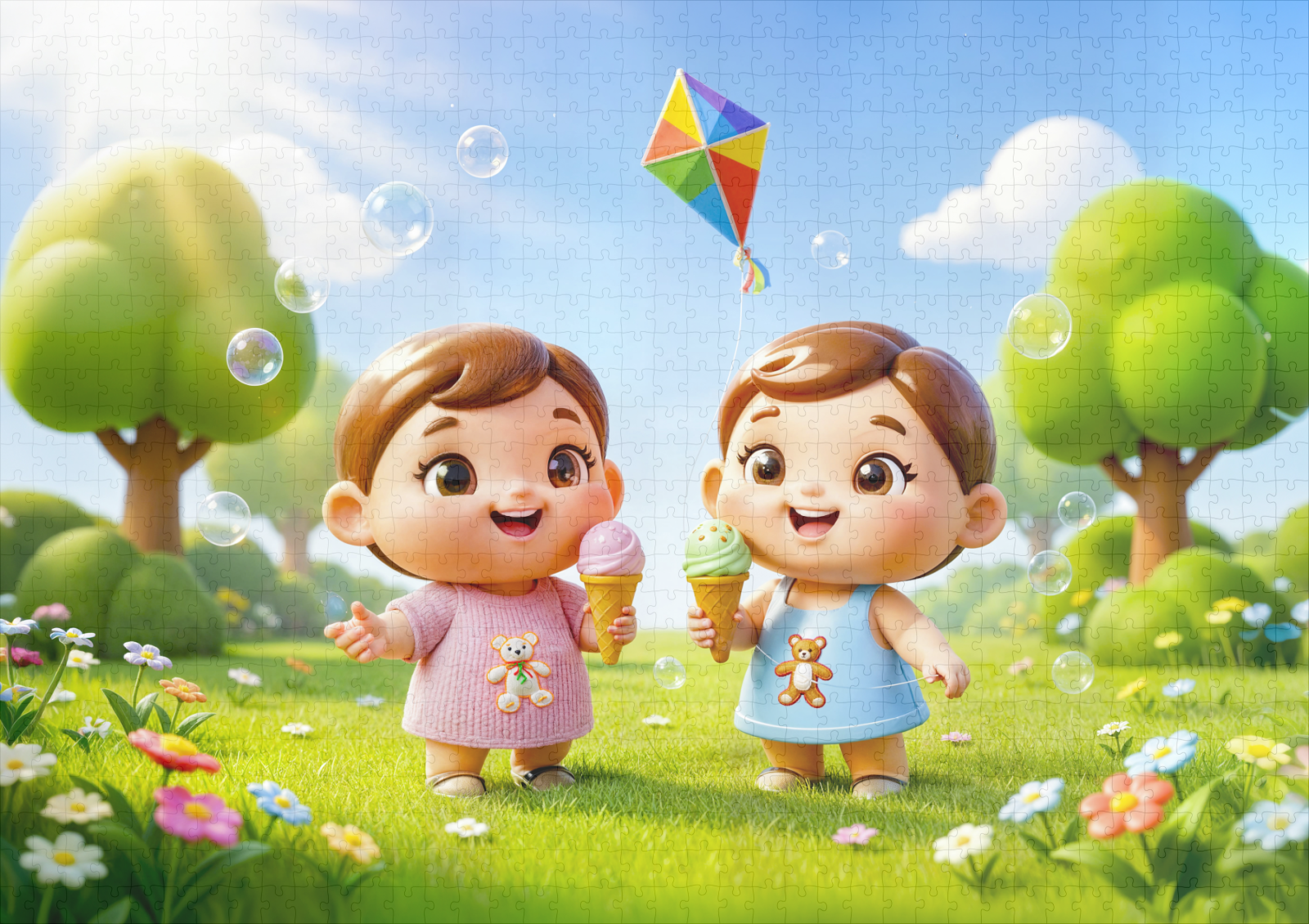raxxa Premium-Puzzle: Cute 3D Gemini Zodiac Twins – Bild 2