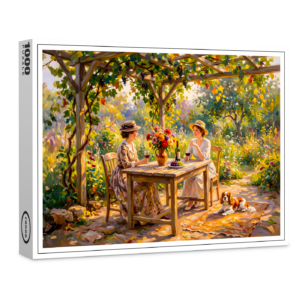 raxxa Premium-Puzzle: Ladies Sharing Wine Under Garden Pergola