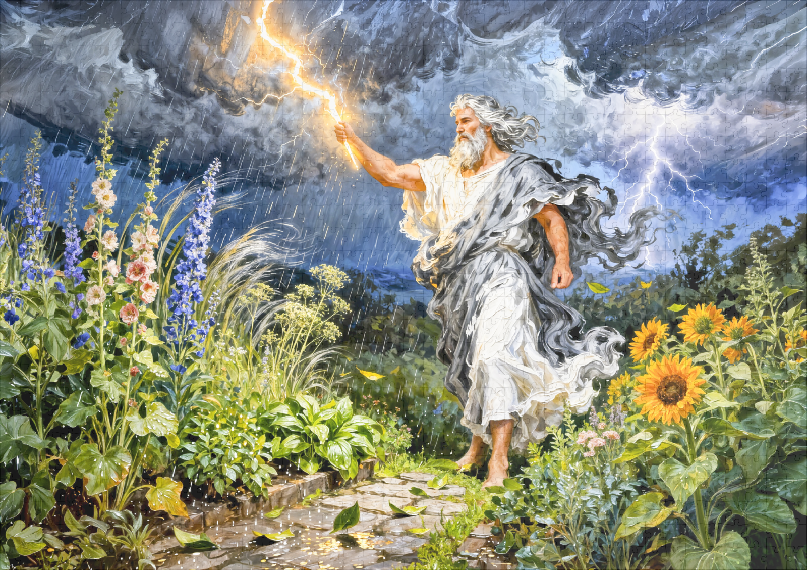raxxa Premium-Puzzle: Greek God Zeus Summer Storm – Bild 2