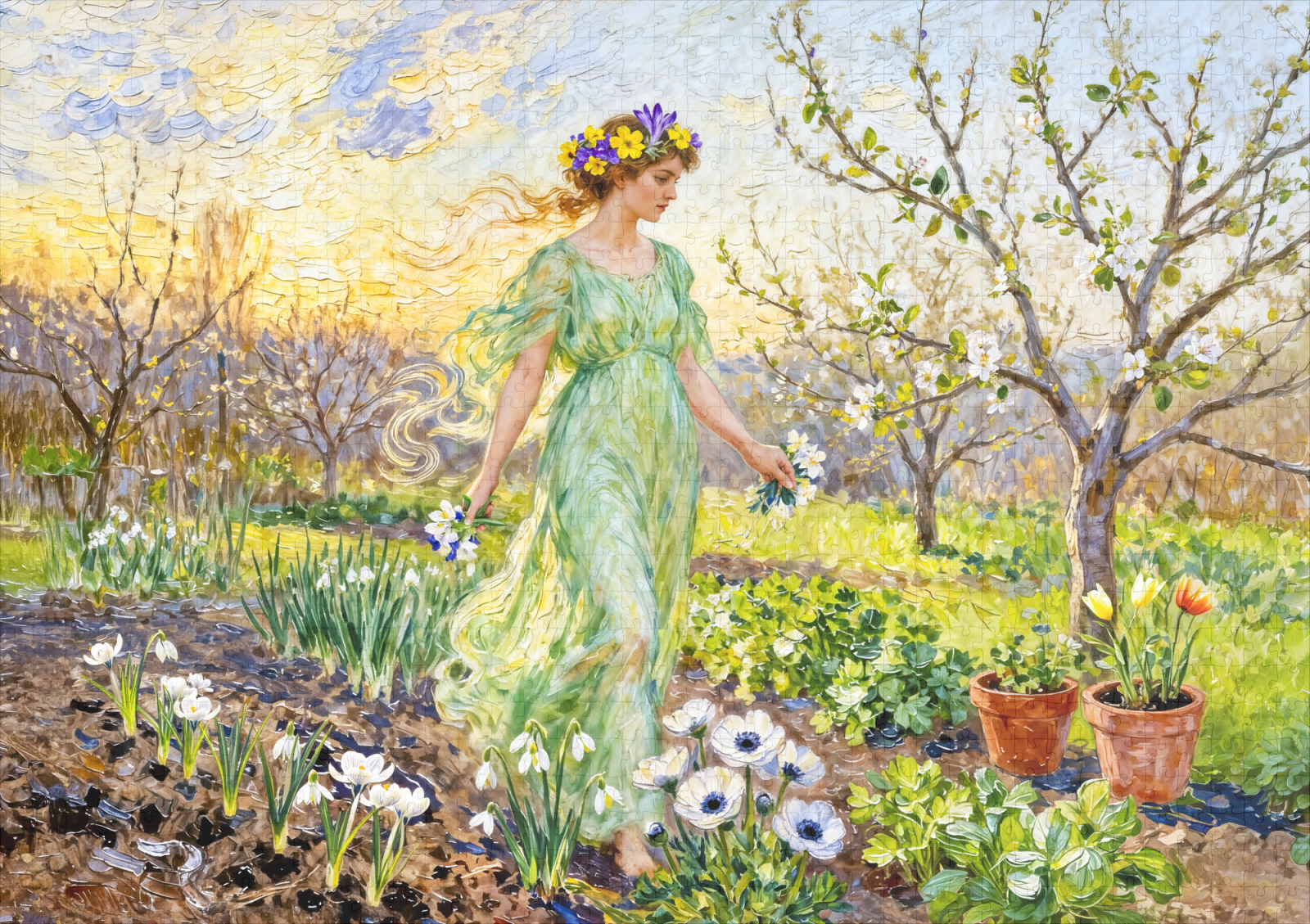 raxxa Premium-Puzzle: Greek Goddess Chloris Spring Garden – Bild 2