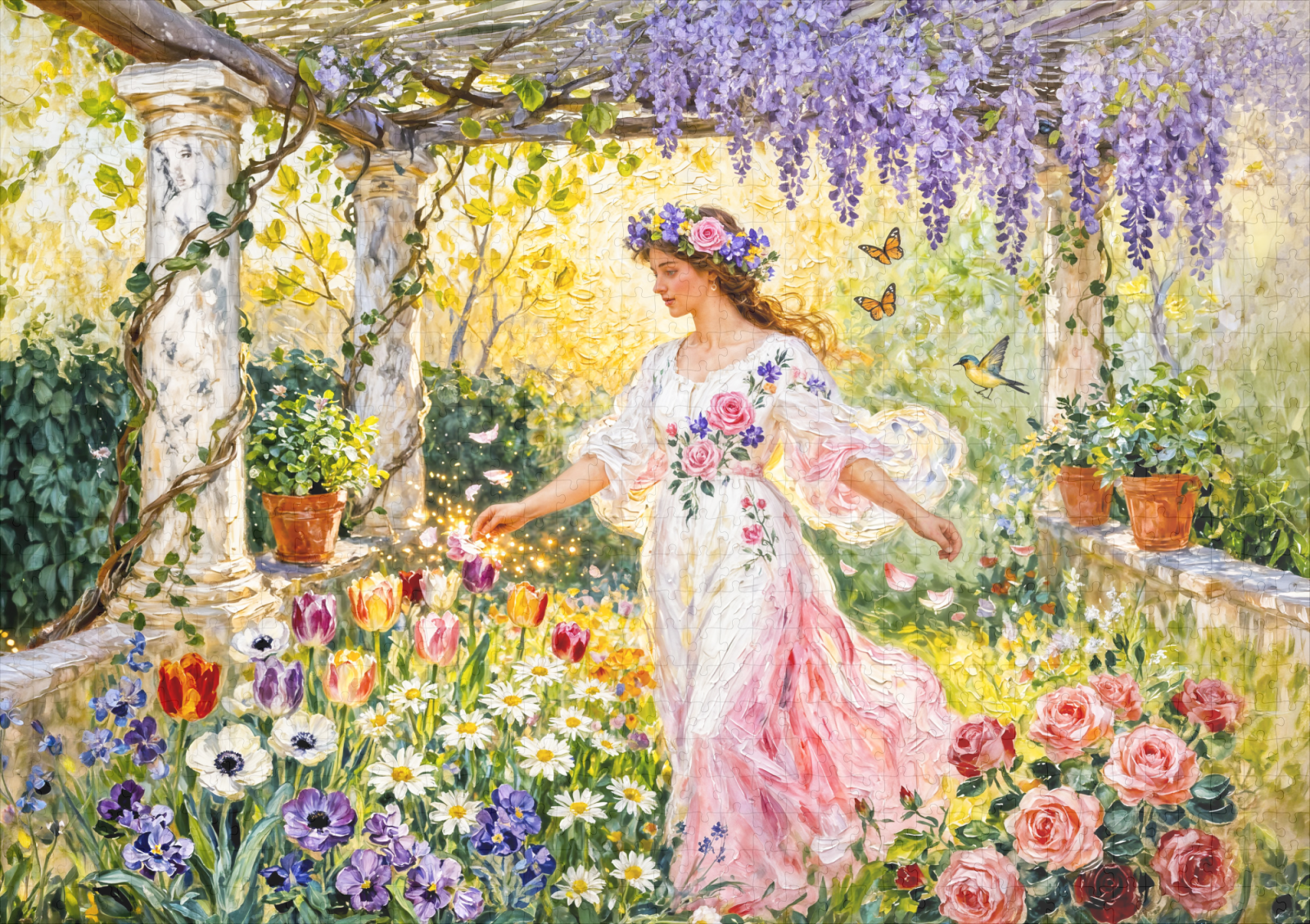 raxxa Premium-Puzzle: Greek Goddess Flora in Garden – Bild 2
