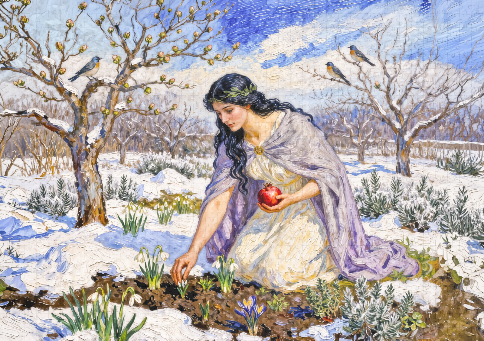 raxxa Premium-Puzzle: Greek Goddess Persephone Early Spring - Imagen 2