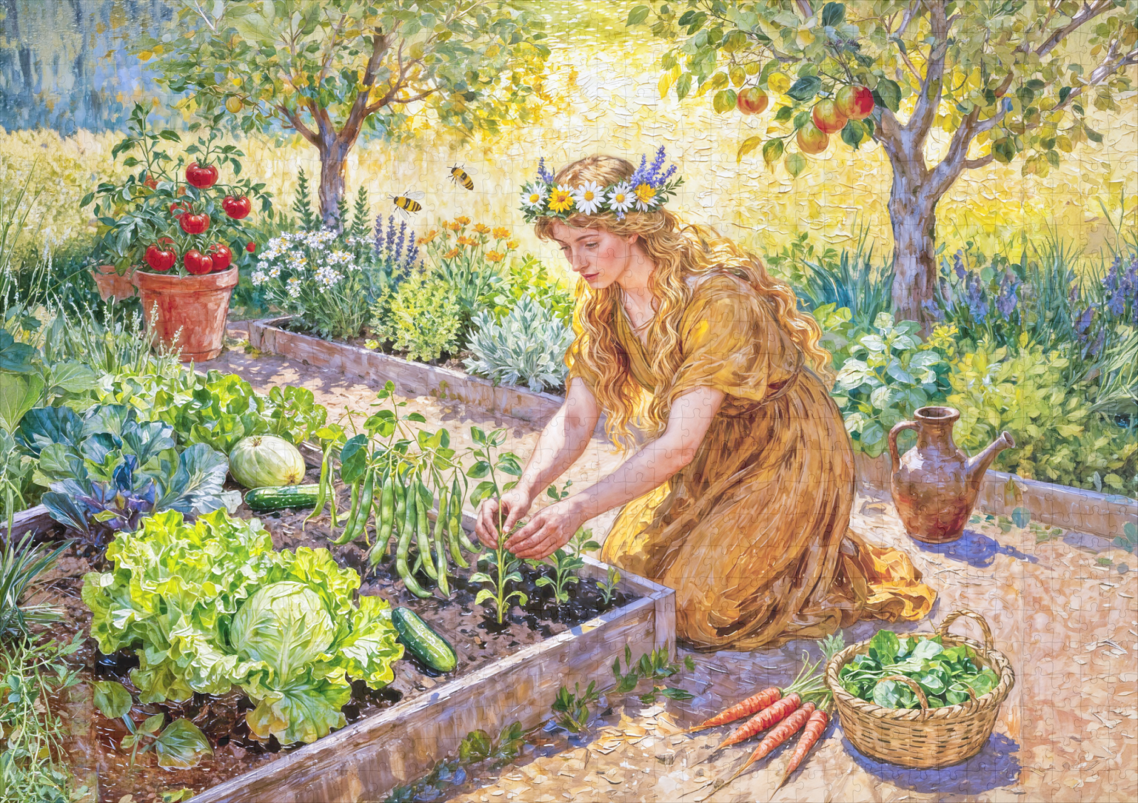 raxxa Premium-Puzzle: Greek Goddess Demeter Harvest Garden – Bild 2