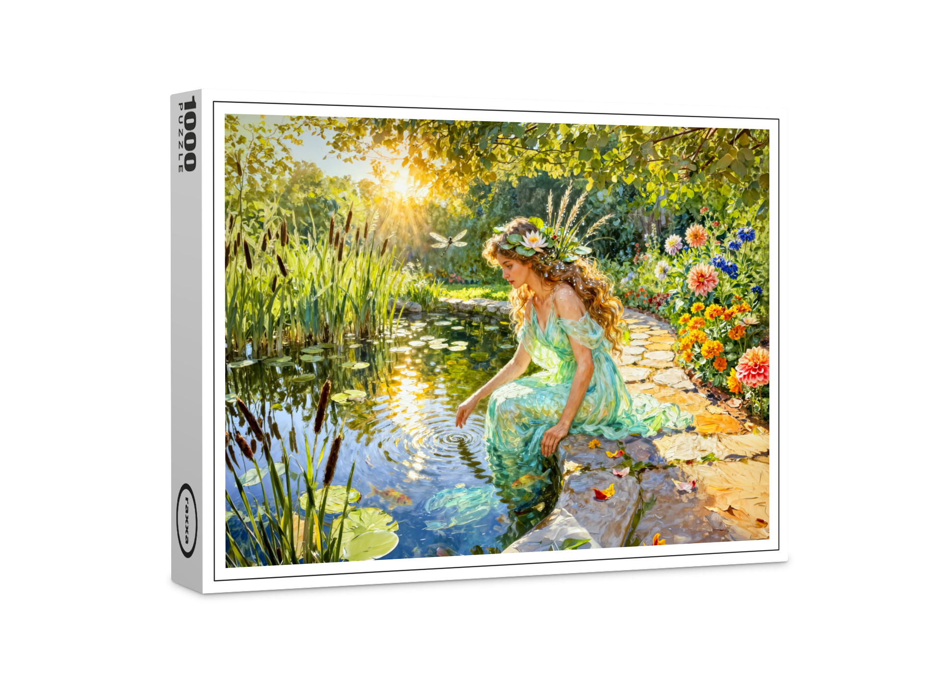 raxxa Premium-Puzzle: Greek Goddess Naiade Garden Pond
