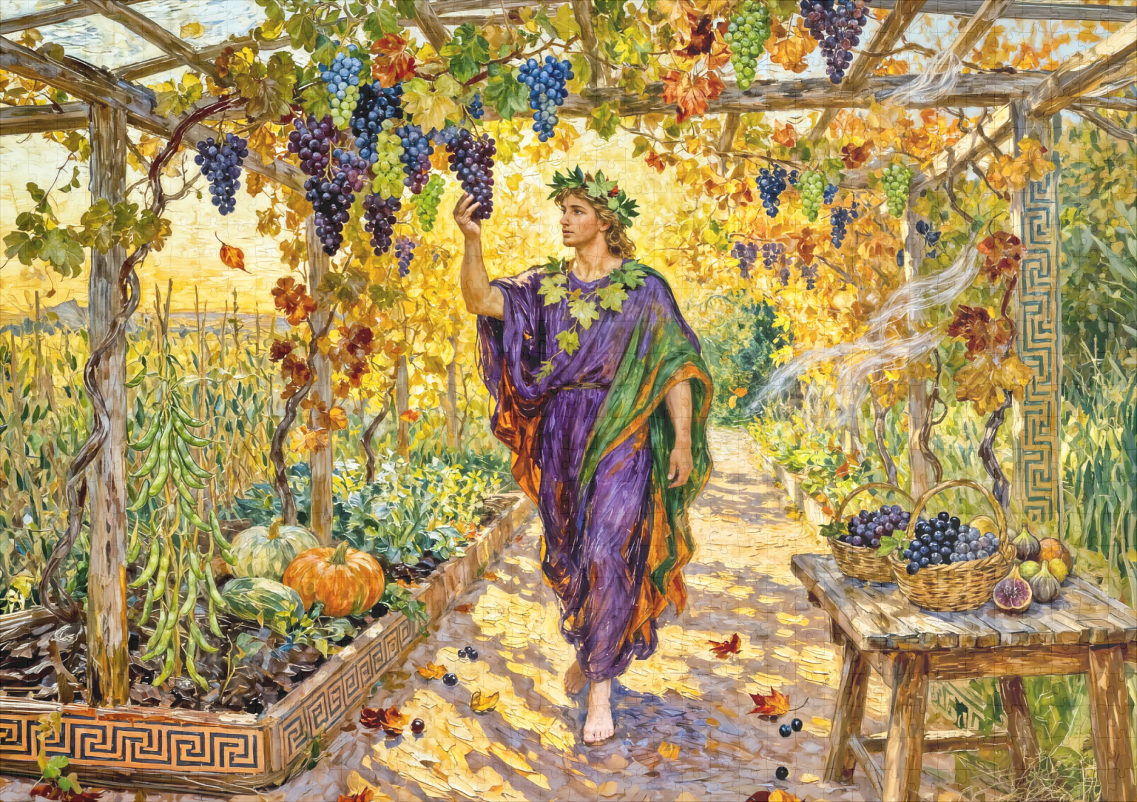 raxxa Premium-Puzzle: Greek God Dionysus Vineyard Walk - Image 2