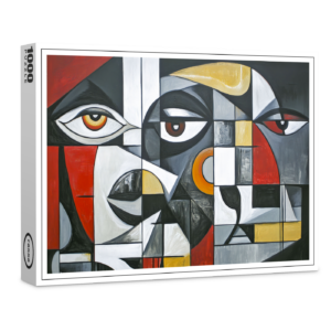 raxxa Premium-Puzzle: Cubist Modern Face Geometry