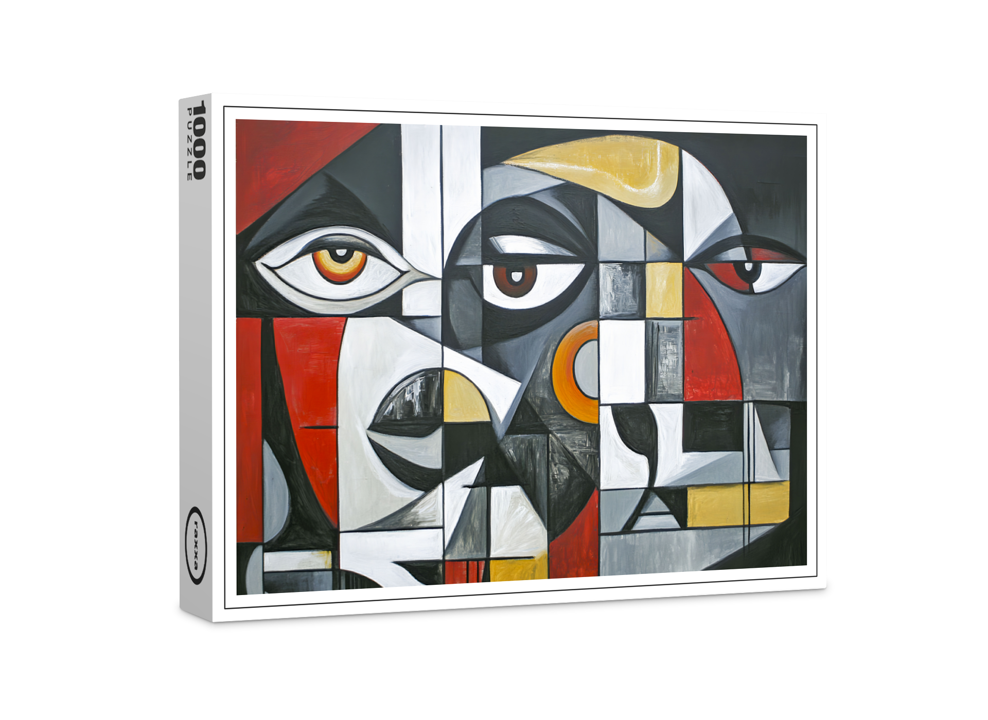 raxxa Premium-Puzzle: Cubist Modern Face Geometry