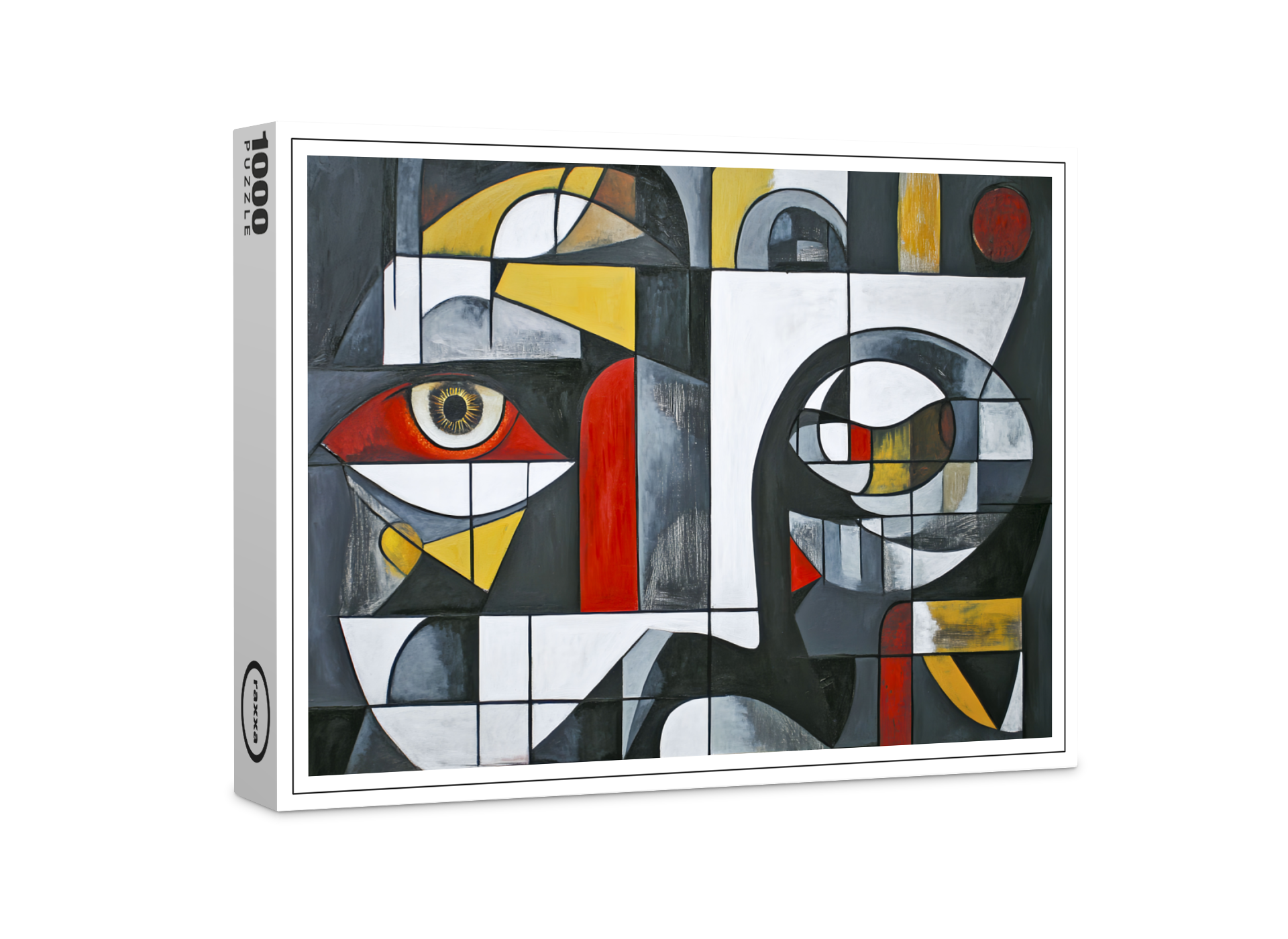 raxxa Premium-Puzzle: Modern Cubist Face Abstraction