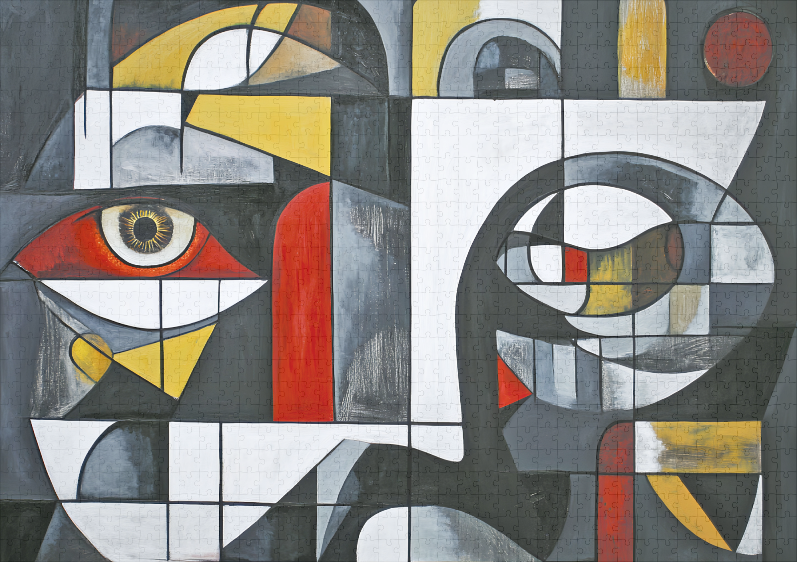 raxxa Premium-Puzzle: Modern Cubist Face Abstraction - immagine 2