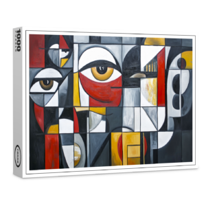 raxxa Premium-Puzzle: Geometric Cubist Portrait Abstract