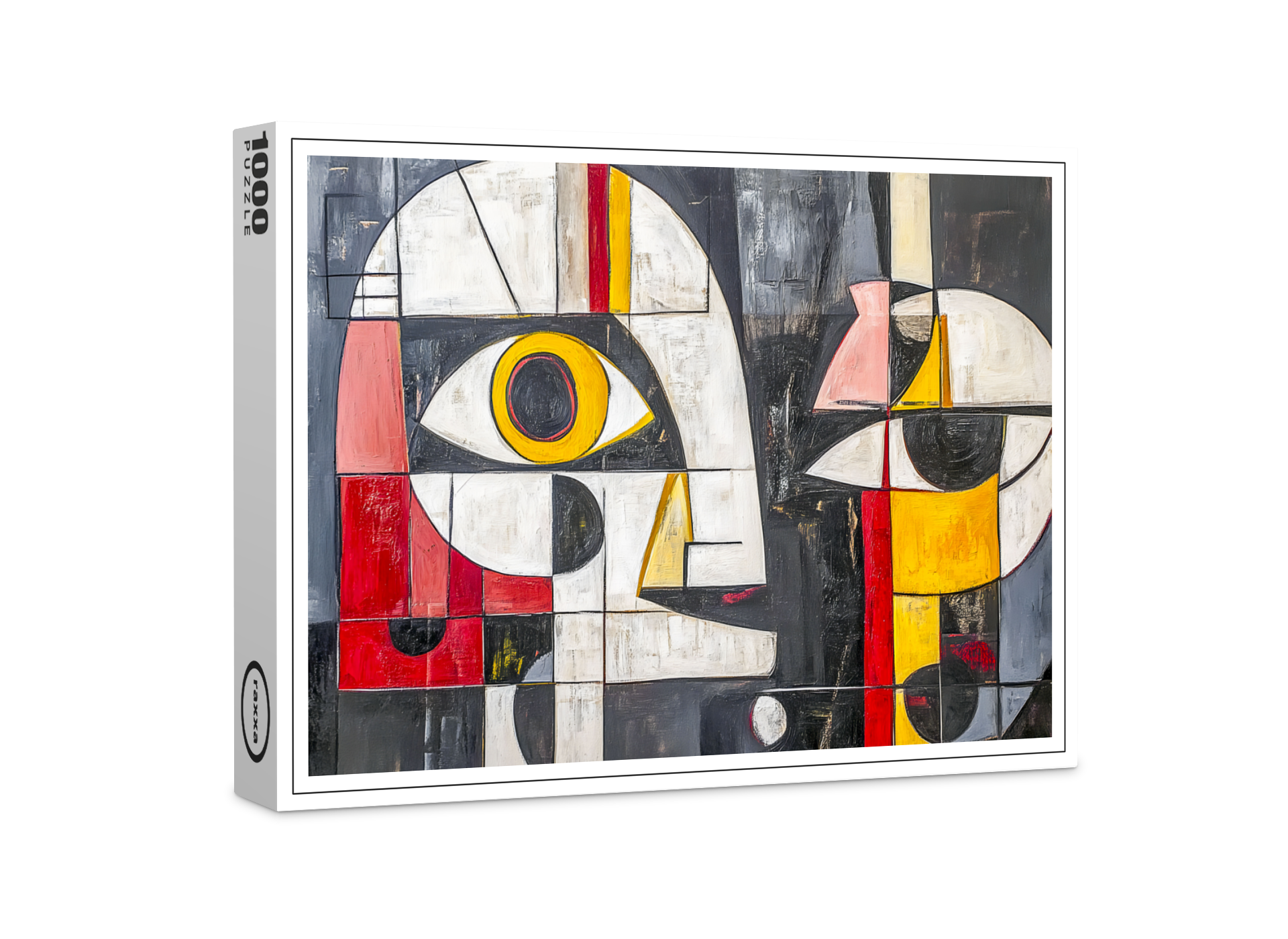 raxxa Premium-Puzzle: Abstract Fragmented Face Design