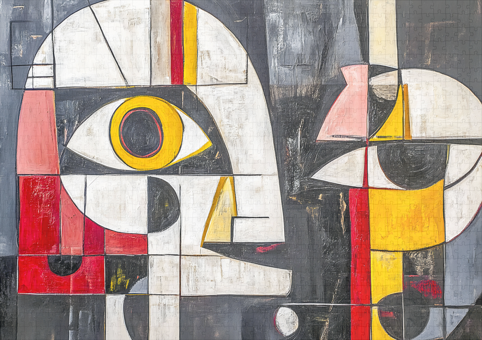 raxxa Premium-Puzzle: Abstract Fragmented Face Design – Image 2