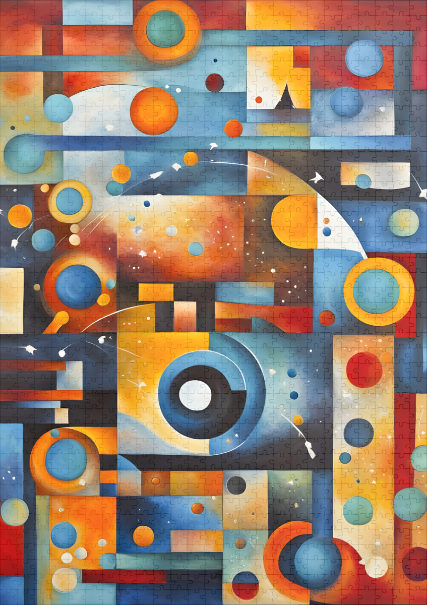 raxxa Premium-Puzzle: Cosmic Orbit Abstract Composition – Bild 2
