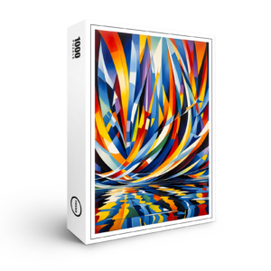 raxxa Premium-Puzzle: Reflective Curve Geometry Abstraction